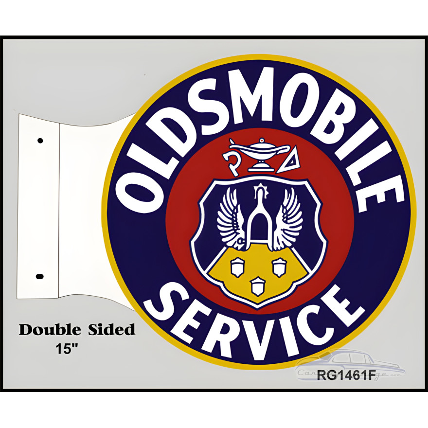 Oldsmobile Service Flange Metal Sign - 15" x 17.5" Oldsmobile Service Flange Metal Sign - 15" x 17.5"