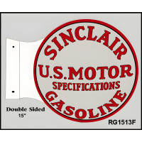 Sinclair US Motor Specifications Gasoline Metal Sign - 15" x 17.5"