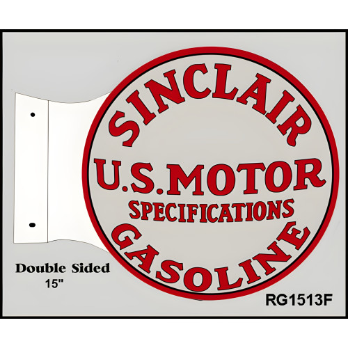 Sinclair US Motor Specifications Gasoline Metal Sign - 15" x 17.5"