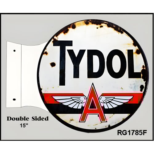 Tydol A Double Sided Flange Metal Sign - 15" x 17.5"