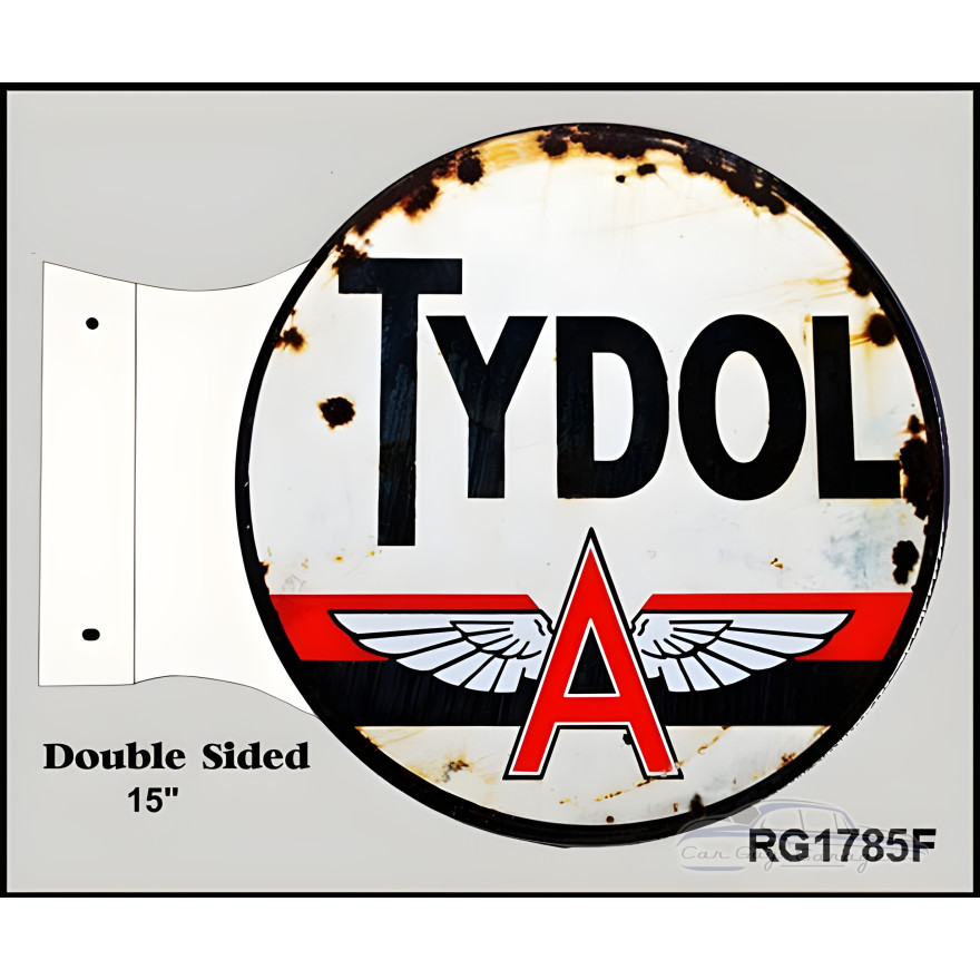 Tydol A Double Sided Flange Metal Sign - 15" x 17.5" Tydol A Double Sided Flange Metal Sign - 15" x 17.5"