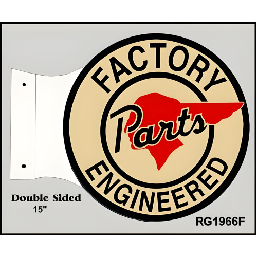Indian Factory Parts Double Sided Flange Metal Sign - 15" x 17.5"