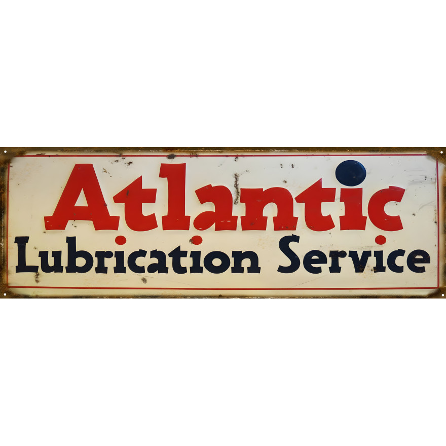 Atlantic Lubrication Service Metal Sign - 6" x 18" Atlantic Lubrication Service Metal Sign - 6" x 18"