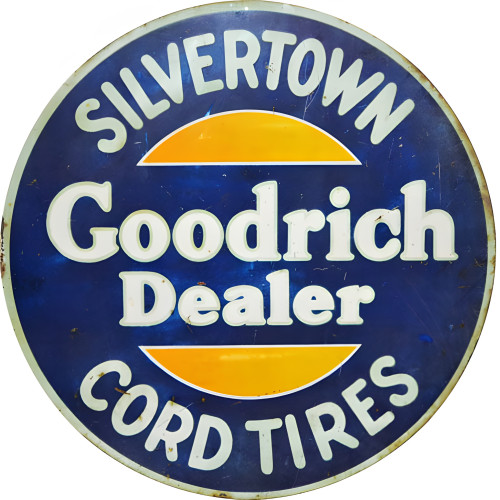 Silvertown Goodrich Dealer Cord Tires Metal Sign - 14" Round