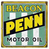 Beacon Penn Motor Oil Metal Sign - 12" x 12"