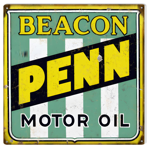 Beacon Penn Motor Oil Metal Sign - 12" x 12"