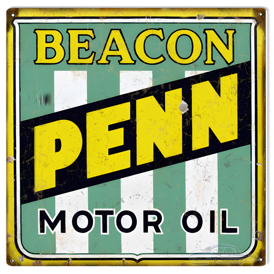 Beacon Penn Motor Oil Metal Sign - 12" x 12" Beacon Penn Motor Oil Metal Sign - 12" x 12"