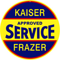 Kaiser Approved Service Frazer Metal Sign - 14" Round