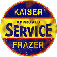 Kaiser Approved Service Frazer Metal Sign - 14" Round