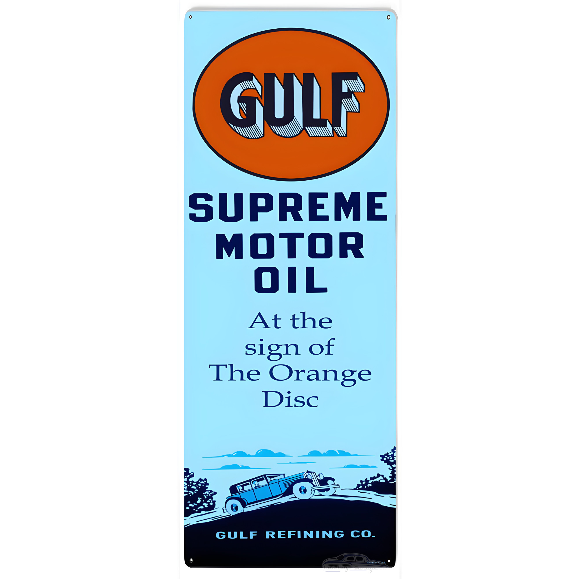 Gulf Supreme Motor Oil Sign - Vintage Metal Decor