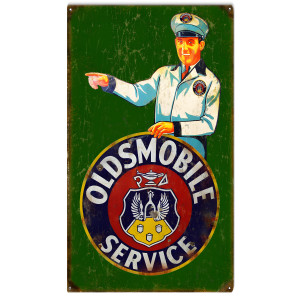 Vintage Oldsmobile Service Metal Sign - 8" x 14"