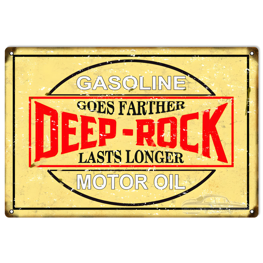 Deep Rock Gasoline And Motor Oil Metal Sign - 12" x 18" Deep Rock Gasoline And Motor Oil Metal Sign - 12" x 18"