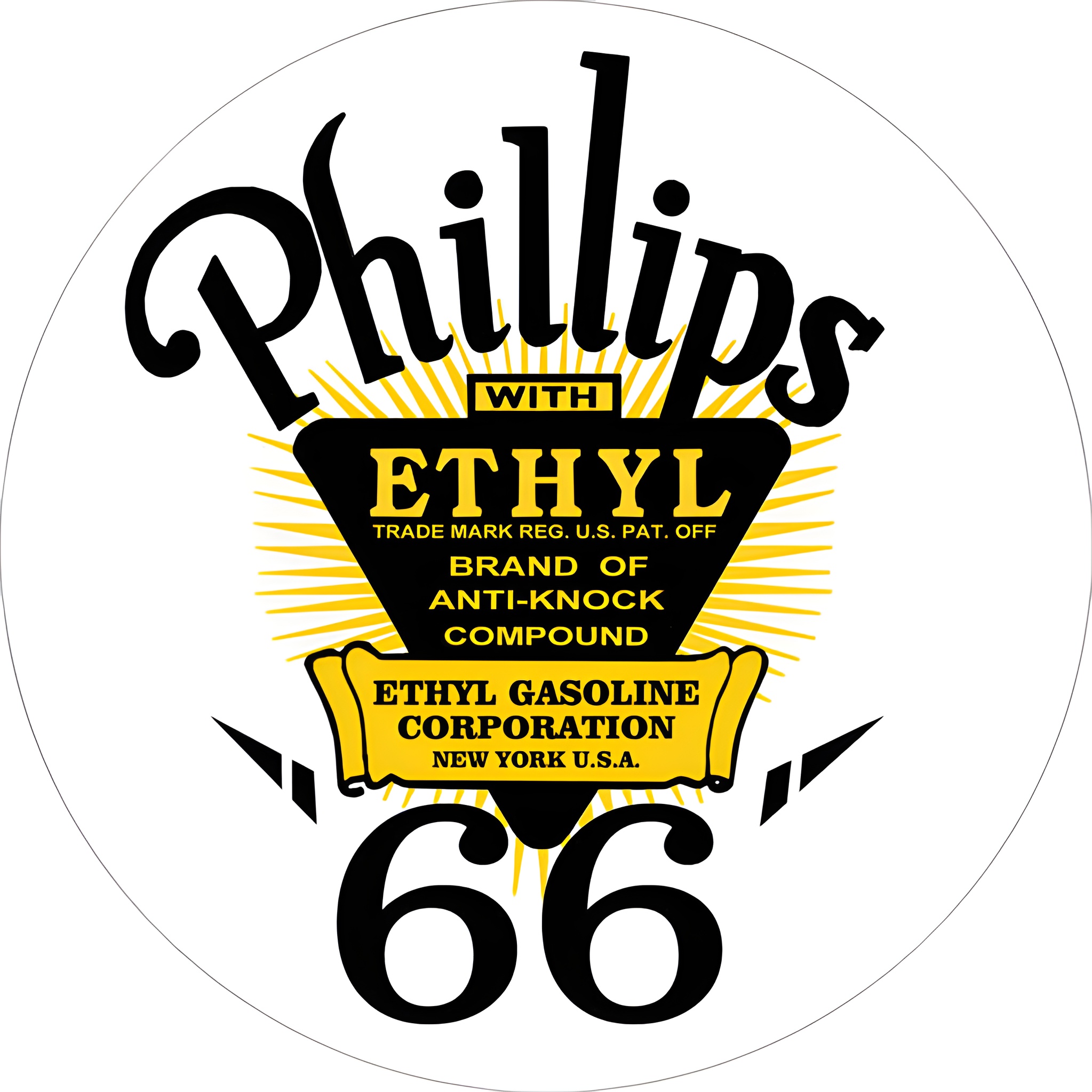 Vintage Phillips 66 Metal Sign - Ethyl Gasoline