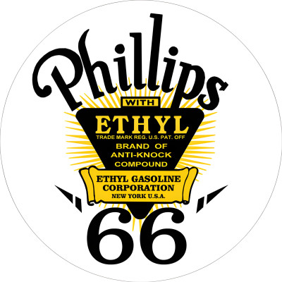 Vintage Phillips 66 Metal Sign - Ethyl Gasoline
