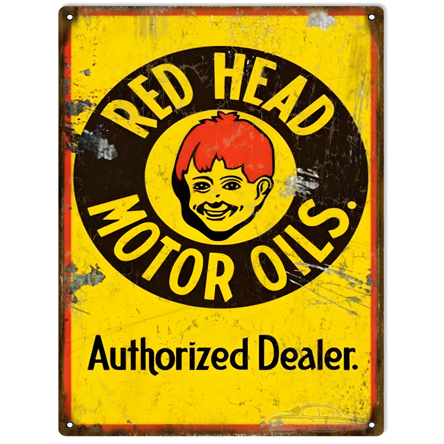 Red Head Motor Oils Authorized Dealer Metal Sign - 9" x 12" Red Head Motor Oils Authorized Dealer Metal Sign - 9" x 12"