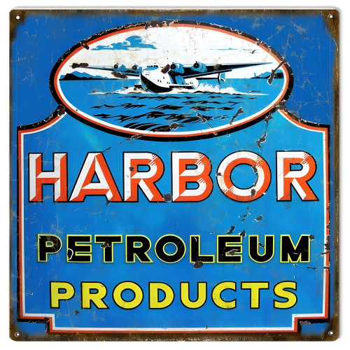 Harbor Petroleum Products Gasoline Metal Sign - 12" x 12"