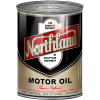 Northland Motor Oil Can Cutout Metal Sign - 7.25" x 10.5"