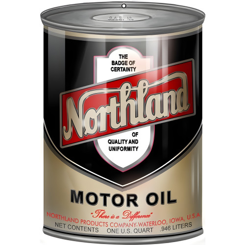 Northland Motor Oil Can Cutout Metal Sign - 7.25" x 10.5"