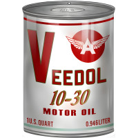 Veedol A 10-30 Motor Oil Can Cutout Metal Sign - 7.25" x 10.5"