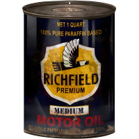 Richfield Premium Medium Motor Oil Can Cutout Metal Sign - 7.25" x 10.5"