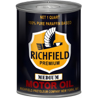 Richfield Premium Medium Motor Oil Can Metal Sign - 7.25" x 10.5"