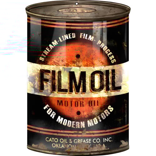 Film Oil Motor Oil Metal Sign - 7.25" x 10.5"