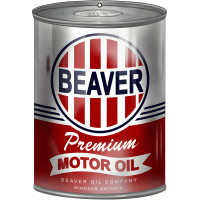 Beaver Premium Motor Oil Can Cutout Metal Sign - 7.25" x 10.5"