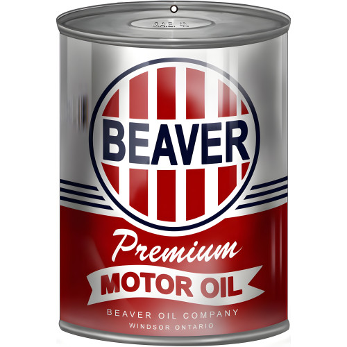 Beaver Premium Motor Oil Can Cutout Metal Sign - 7.25" x 10.5"