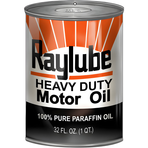 Raylube Motor Oil Can Cutout Metal Sign - 7.25" x 10.5"