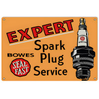 Bowes Expert Spark Plug Service Metal Sign - 12" x 18"