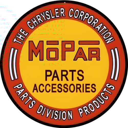 Chrysler Corporation Parts Division Products MoPar Parts Accessories Metal Sign - 14" Round