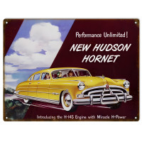 Hudson Hornet H-145 Engine Miracle H Power Metal Sign - 9" x 12"