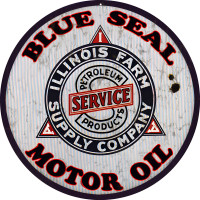 Blue Seal Motor Oil Illinois Farm Supply Company Metal Sign - 14" Round