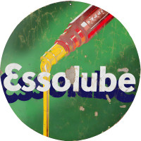 ESSOlube Motor Oil Metal Sign - 14" Round