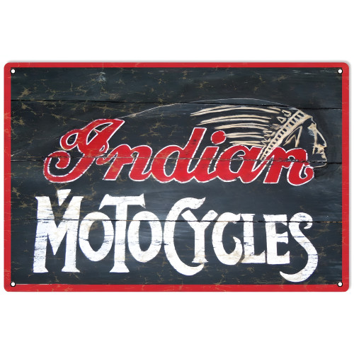 Indian Motocycles Metal Sign - 12" x 18"