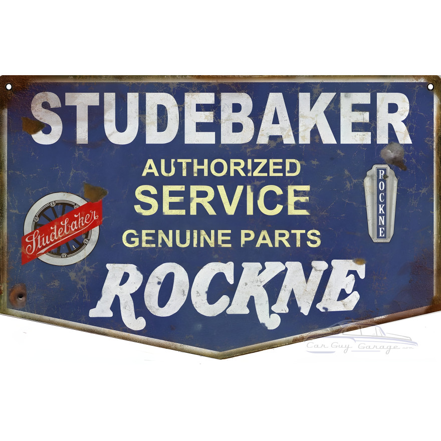 Studebaker Authorized Service Genuine Parts Rockne Metal Sign - 12" x 18" Studebaker Authorized Service Genuine Parts Rockne Metal Sign - 12" x 18"