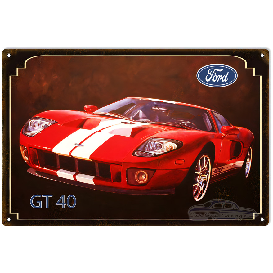 Ford GT 40 Automobile Metal Sign - 12" x 18" Ford GT 40 Automobile Metal Sign - 12" x 18"