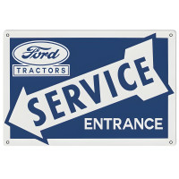 Ford Tractor Service Entrance Metal Sign - 12" x 18"