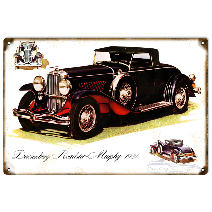 Duesenberg Roadster 1931 Automobile Metal Sign - 12" x 18" Duesenberg Roadster 1931 Automobile Metal Sign - 12" x 18"