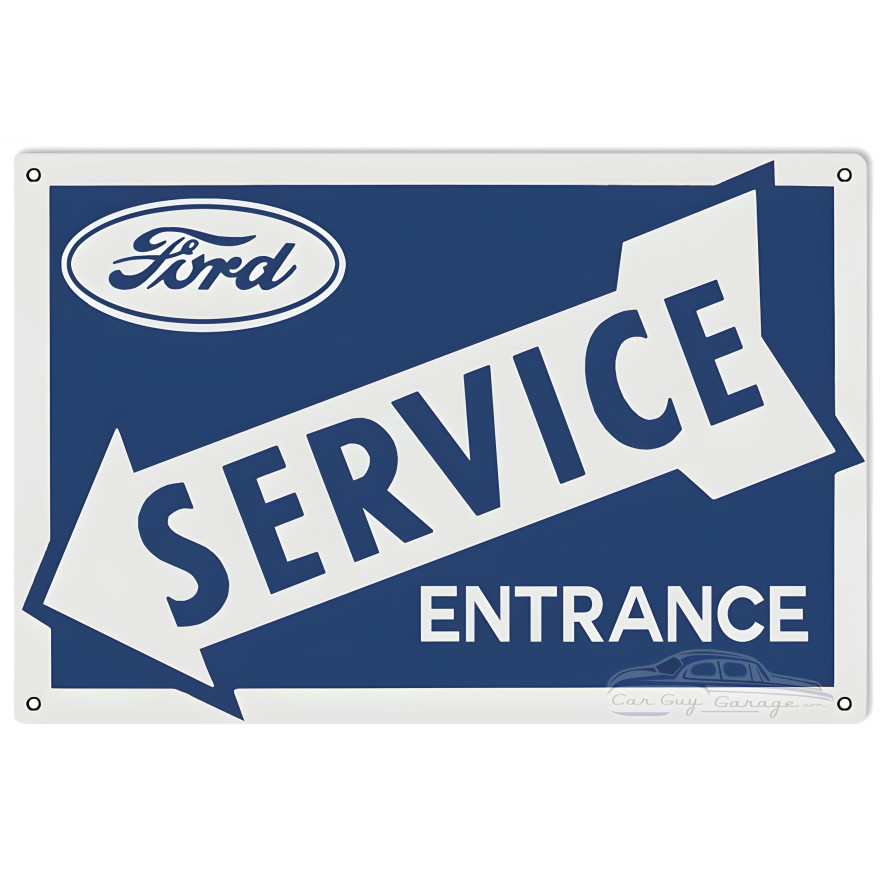 Ford Service Entrance Metal Sign - 12" x 18" Ford Service Entrance Metal Sign - 12" x 18"