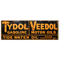Tydol Veedol Tide Water Oil Metal Sign - 6" x 18"