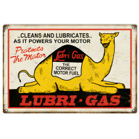 Lubri Gas The Correct Motor Fuel Metal Sign - 12" x 18"