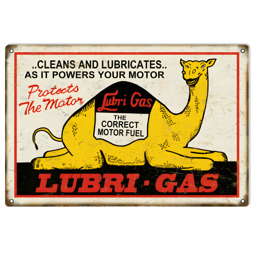 Lubri Gas The Correct Motor Fuel Metal Sign - 12" x 18"