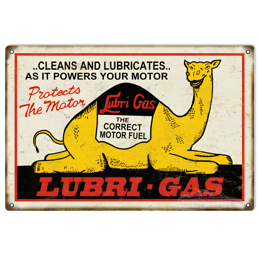 Lubri Gas The Correct Motor Fuel Metal Sign - 12" x 18" Lubri Gas The Correct Motor Fuel Metal Sign - 12" x 18"