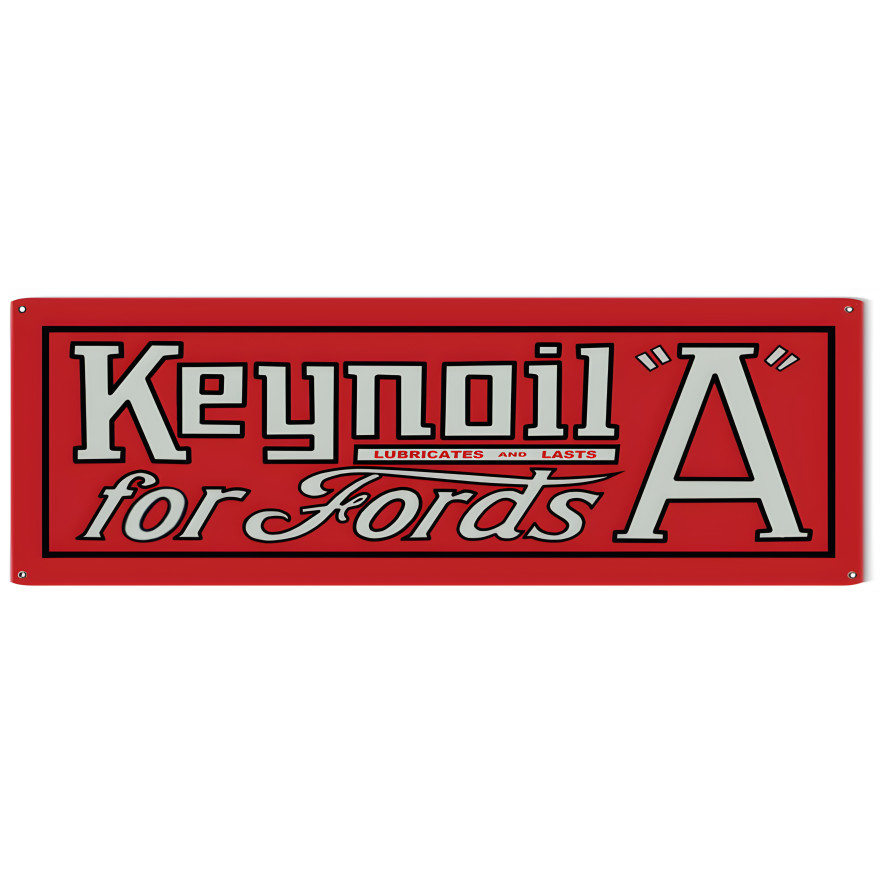 Keynoil A Lubricates And Lasts For Fords Metal Sign - 6" x 18" Keynoil A Lubricates And Lasts For Fords Metal Sign - 6" x 18"