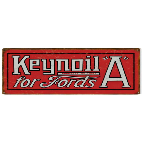 Keynoil A Lubricates And Lasts For Fords Metal Sign - 6" x 18"