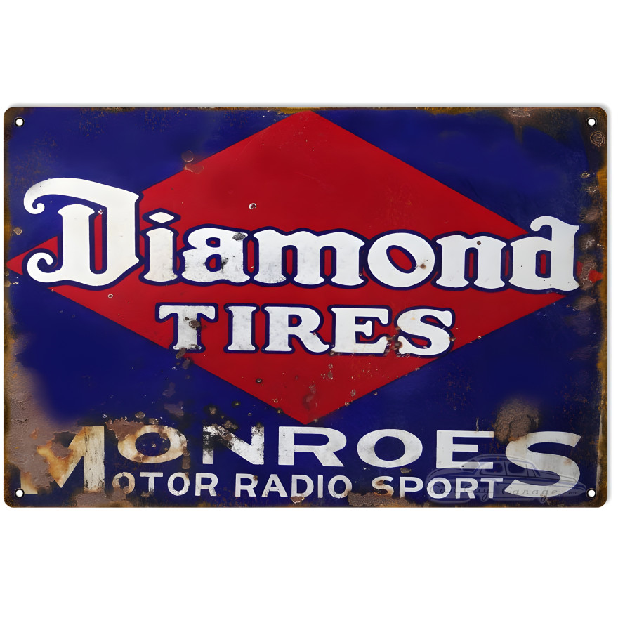Diamond Tires Nostalgic Metal Sign - 12" x 18" Diamond Tires Nostalgic Metal Sign - 12" x 18"