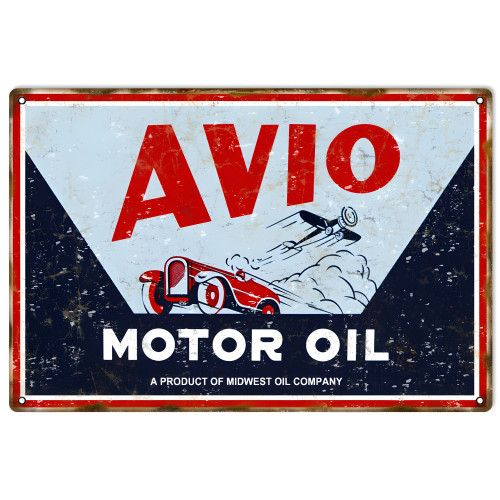 Avio Motor Oils Metal Sign - 12" x 18"