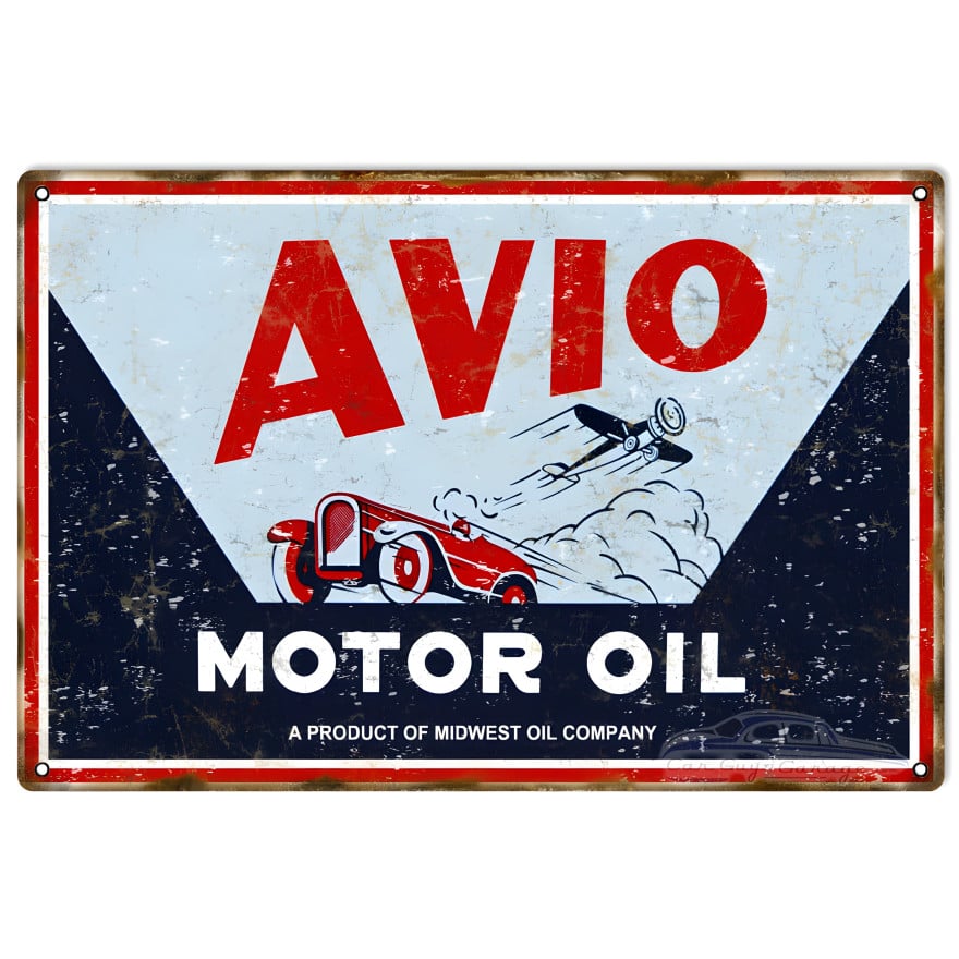 Avio Motor Oils Metal Sign - 12" x 18" Avio Motor Oils Metal Sign - 12" x 18"