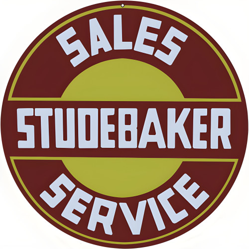Sales Service Studebaker Metal Sign - 14" Round